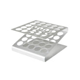 Aluminium holder til 25 reagensglas/tuber (til opfyldning), max 16 mm., 1 stk.