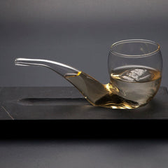 Cocktail glas formet som glaspibe med marmorholder, 100 ml