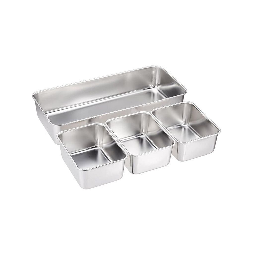 3 rektangulære krydderibeholdere med låg - 328 x 147 x 63 mm