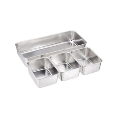 3 rektangulære krydderibeholdere med låg - 328 x 147 x 63 mm