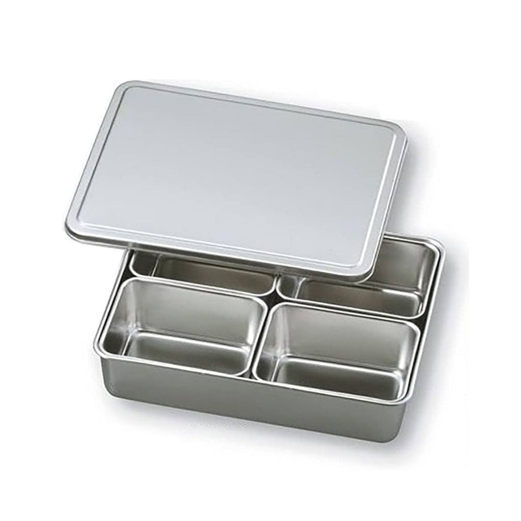 4 mini rektangulære krydderibeholdere med låg - 223 x 147 x 63 mm
