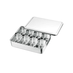 8 mini rektangulære krydderibeholdere med låg - 282 x 222 x 63 mm