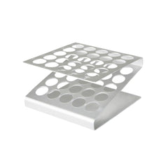 Aluminium holder til 25 reagensglas/tuber (til opfyldning), max 16 mm., 1 stk.