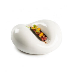 Dune - Taco design, glaseret hvid, Ø17, 1 stk.