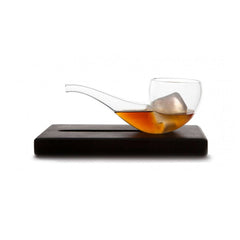 Cocktail glas formet som glaspibe med marmorholder, 100 ml